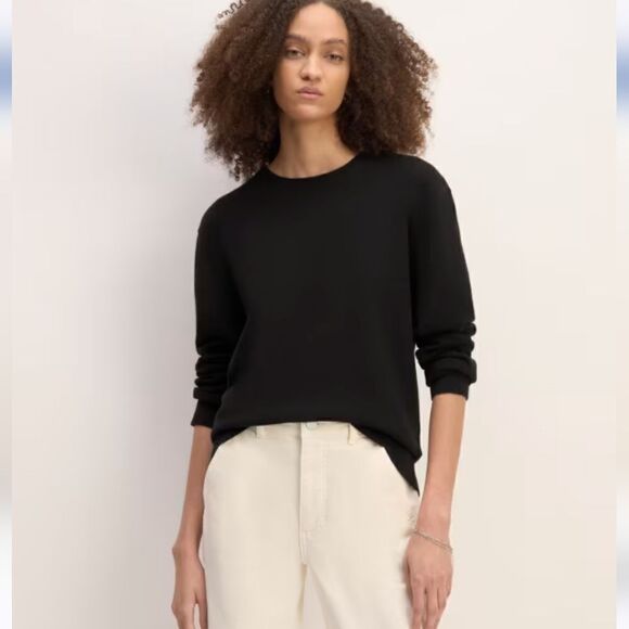 Everlane The Cashmere and Wool Blend Crewneck Black Sweater Size Small - Picture 1 of 10